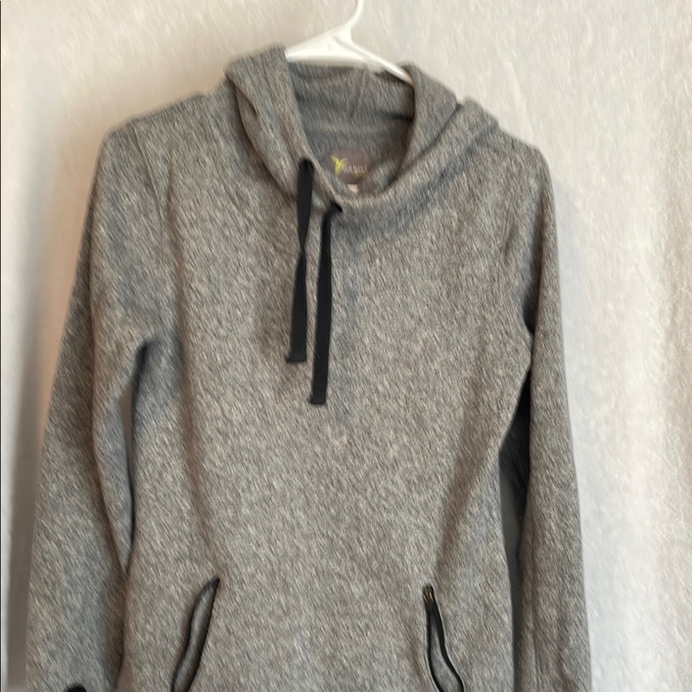 Women’s Old Navy Active Gray Hooded Sweatshirt with Black Accents